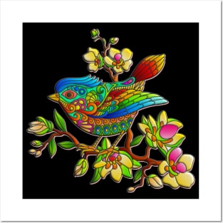 Cute Mandala Bird Posters and Art